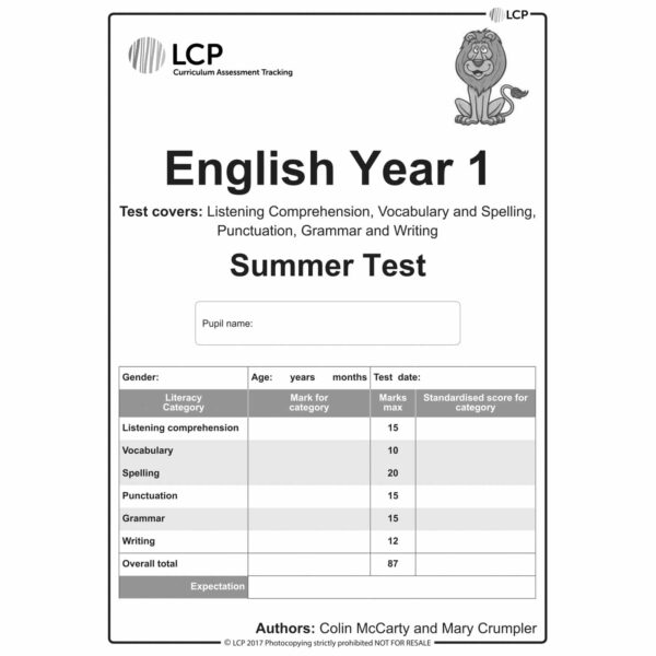 lcp english year 1 summer test