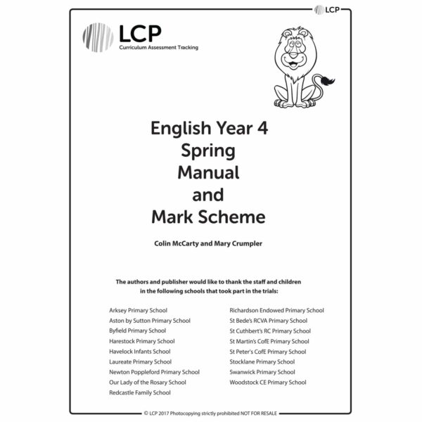lcp english year 4 spring manual mark scheme