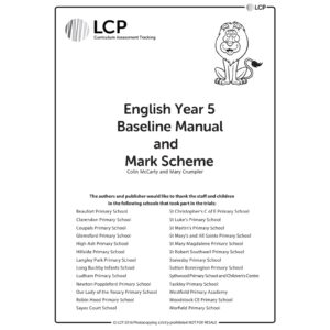 lcp english year 5 baseline manual mark scheme