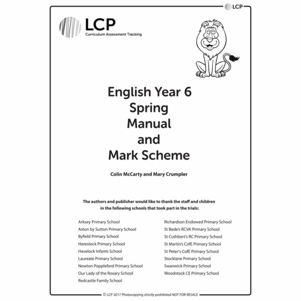 lcp english year 6 spring manual mark scheme
