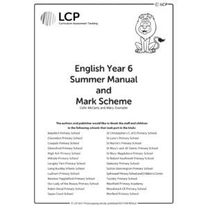 lcp english year 6 summer manual mark scheme