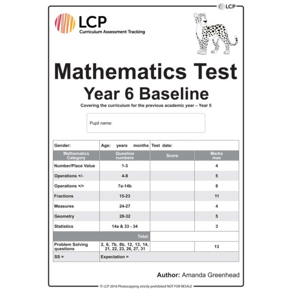 lcp mathematics test year 6 baseline