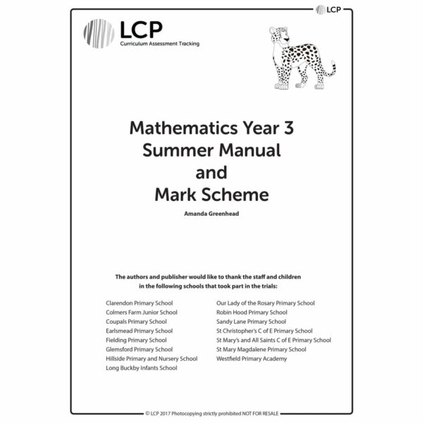 lcp mathematics year 3 summer manual mark scheme