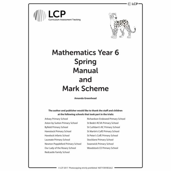 lcp mathematics year 6 spring manual mark scheme