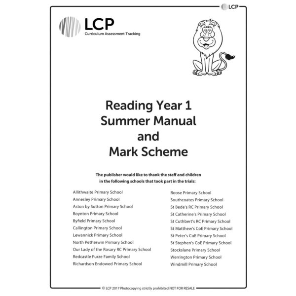lcp reading year 1 summer manual mark scheme
