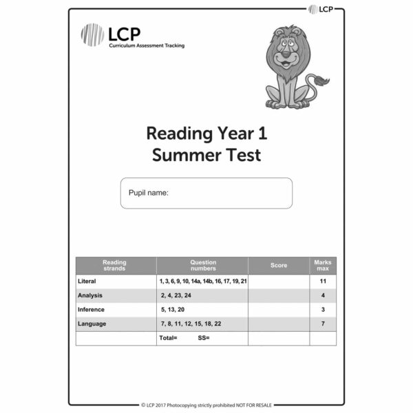 lcp reading year 1 summer test