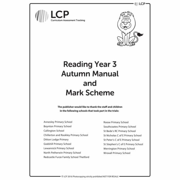 lcp reading year 3 autumn manual mark scheme
