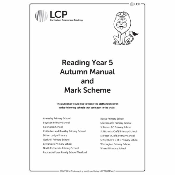 lcp reading year 5 autumn manual mark scheme