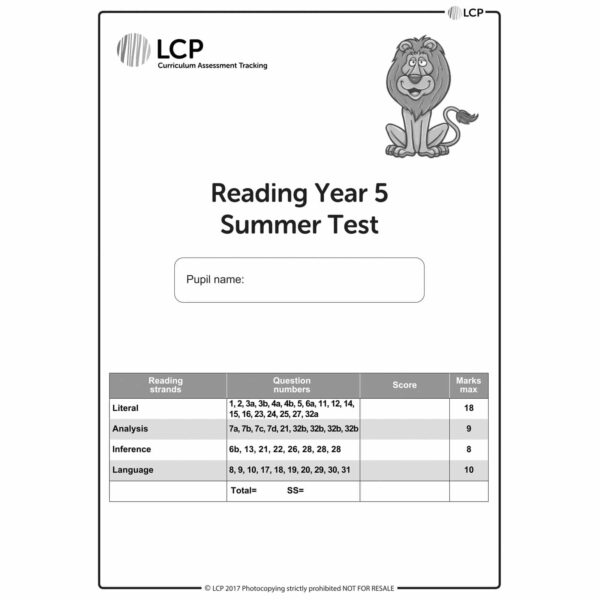 lcp reading year 5 summer test