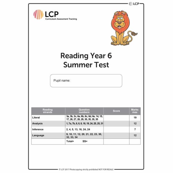 lcp reading year 6 summer test
