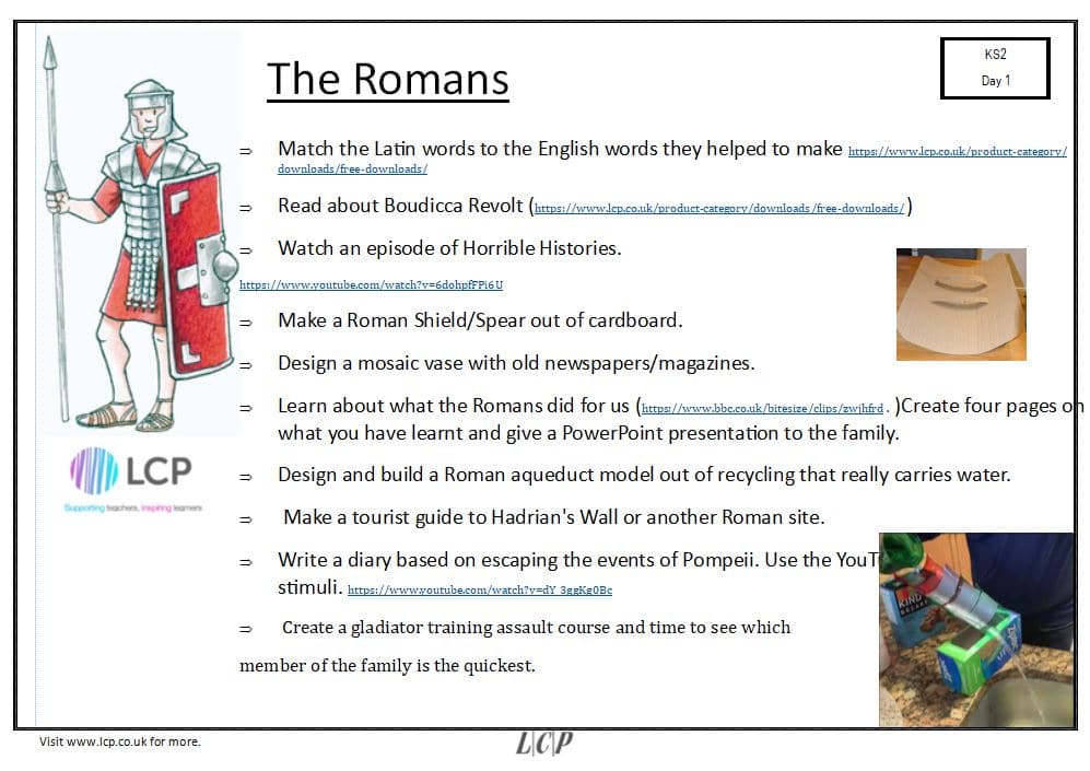 ks2 roman homework ideas
